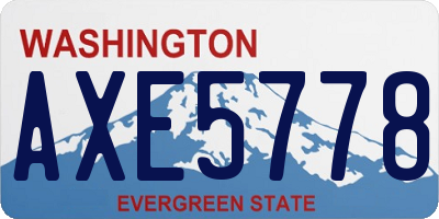 WA license plate AXE5778