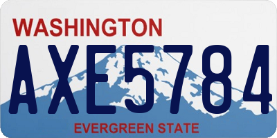 WA license plate AXE5784