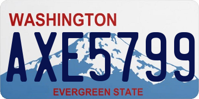 WA license plate AXE5799