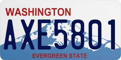 WA license plate AXE5801