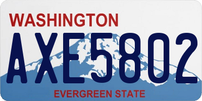 WA license plate AXE5802