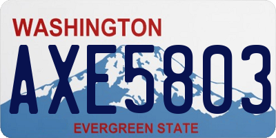 WA license plate AXE5803
