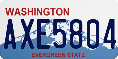 WA license plate AXE5804