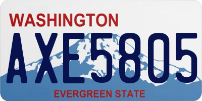 WA license plate AXE5805