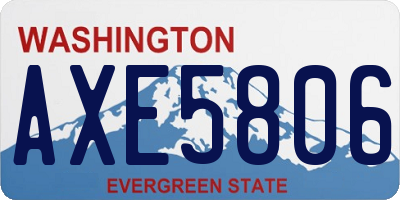 WA license plate AXE5806