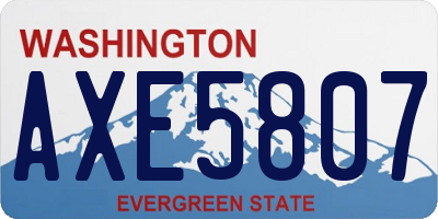 WA license plate AXE5807