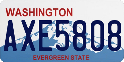 WA license plate AXE5808