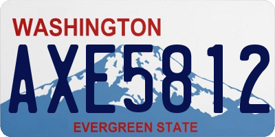 WA license plate AXE5812