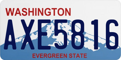 WA license plate AXE5816