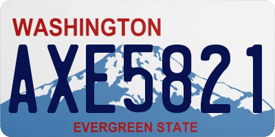 WA license plate AXE5821