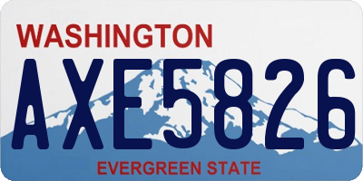 WA license plate AXE5826