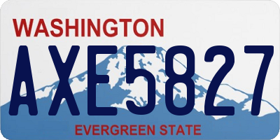 WA license plate AXE5827