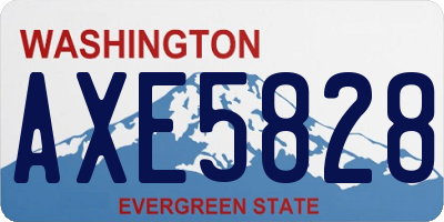 WA license plate AXE5828