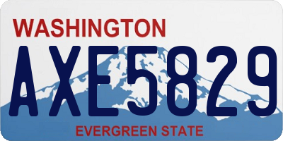 WA license plate AXE5829