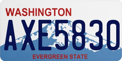 WA license plate AXE5830
