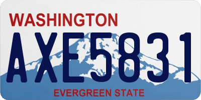 WA license plate AXE5831