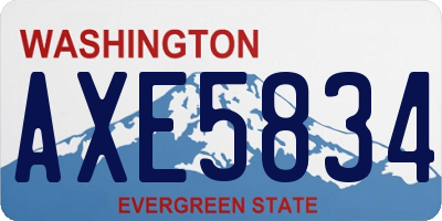 WA license plate AXE5834