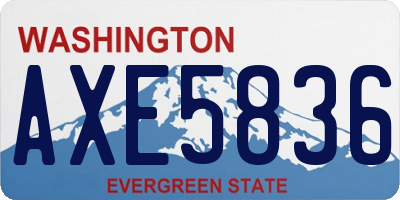 WA license plate AXE5836