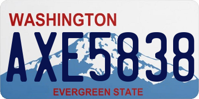 WA license plate AXE5838