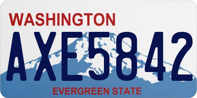 WA license plate AXE5842
