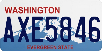 WA license plate AXE5846