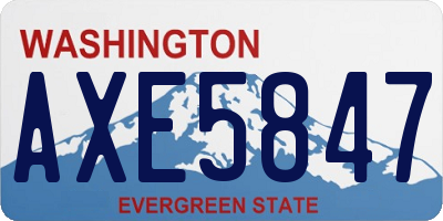 WA license plate AXE5847