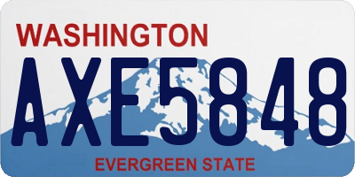WA license plate AXE5848