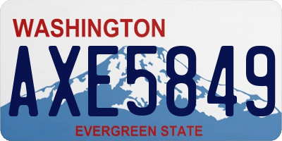 WA license plate AXE5849