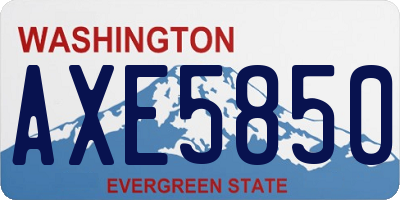 WA license plate AXE5850