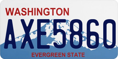 WA license plate AXE5860