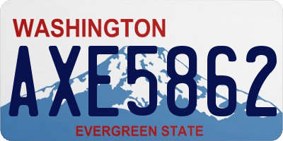 WA license plate AXE5862
