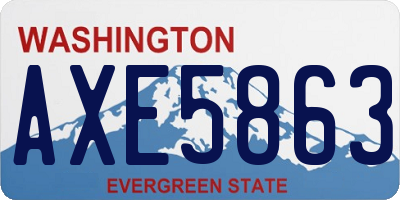 WA license plate AXE5863
