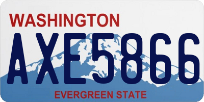 WA license plate AXE5866