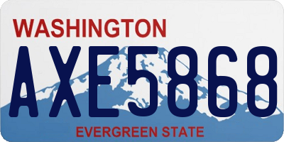 WA license plate AXE5868