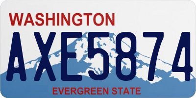 WA license plate AXE5874