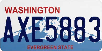 WA license plate AXE5883
