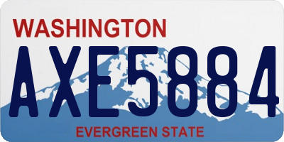 WA license plate AXE5884
