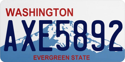 WA license plate AXE5892