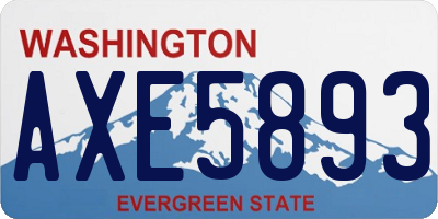 WA license plate AXE5893