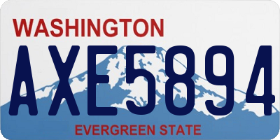 WA license plate AXE5894