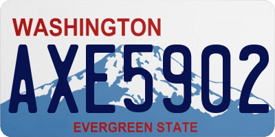 WA license plate AXE5902