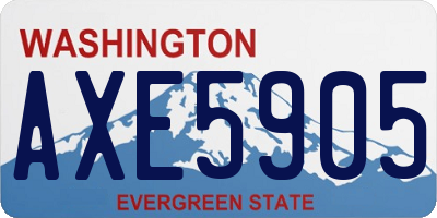 WA license plate AXE5905
