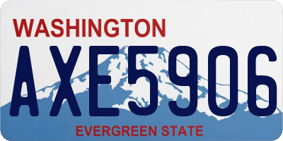 WA license plate AXE5906