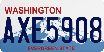 WA license plate AXE5908
