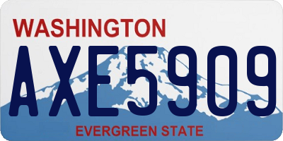 WA license plate AXE5909