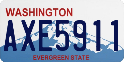 WA license plate AXE5911