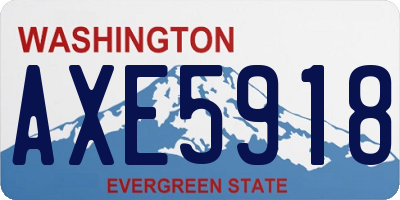 WA license plate AXE5918