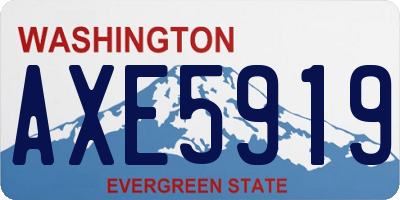 WA license plate AXE5919