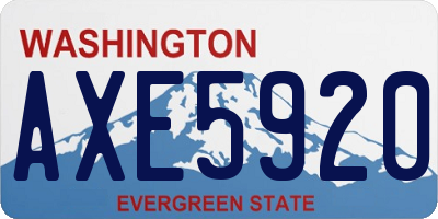 WA license plate AXE5920