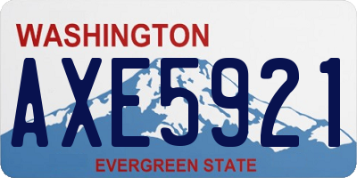 WA license plate AXE5921